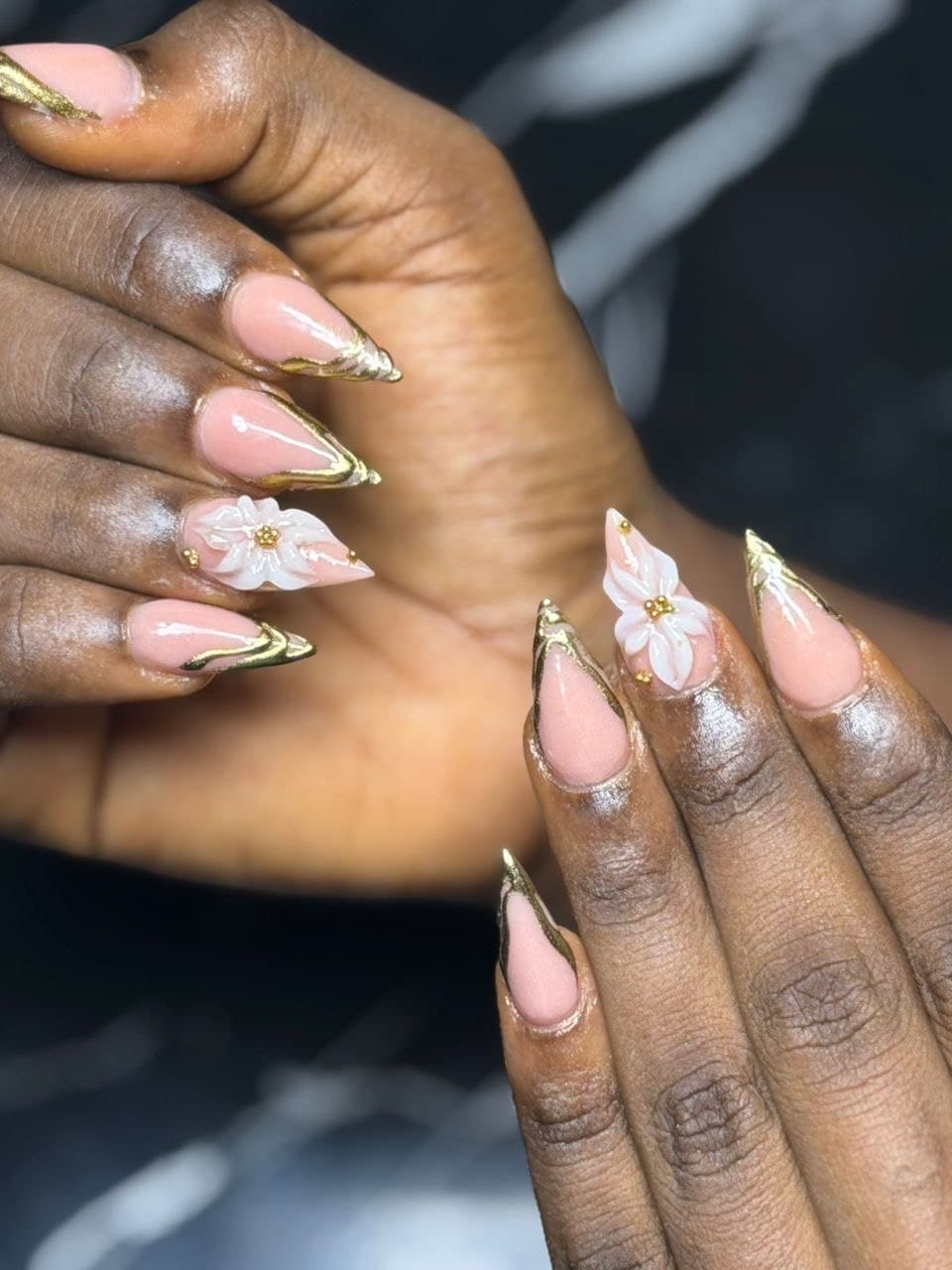 Chrome nail set from the studio