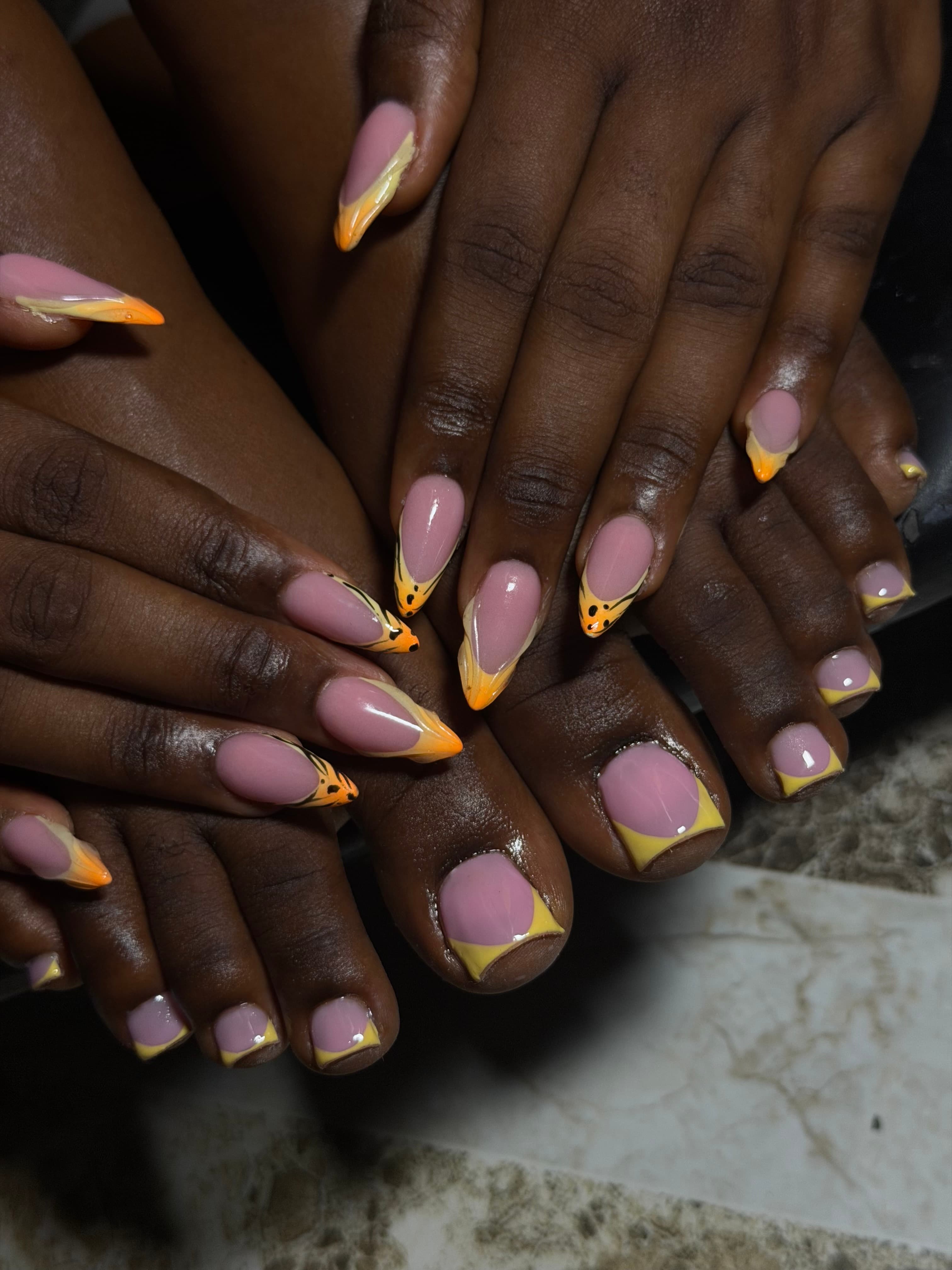 Acrylic nails and Stickon toenails