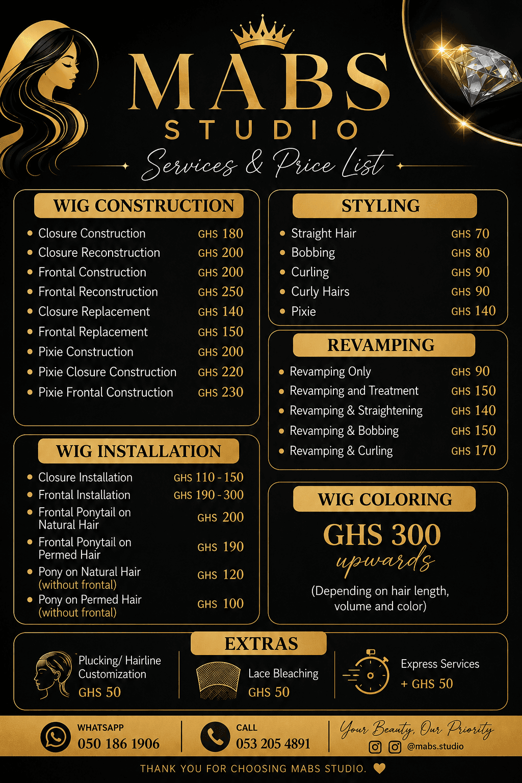 PRICE LIST